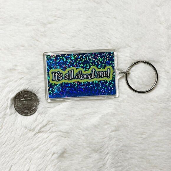 🔮 5/$25 Disney Peter Pan Tinker Bell Holographic It's All About Me!‎ Keychain - Picture 3 of 3
